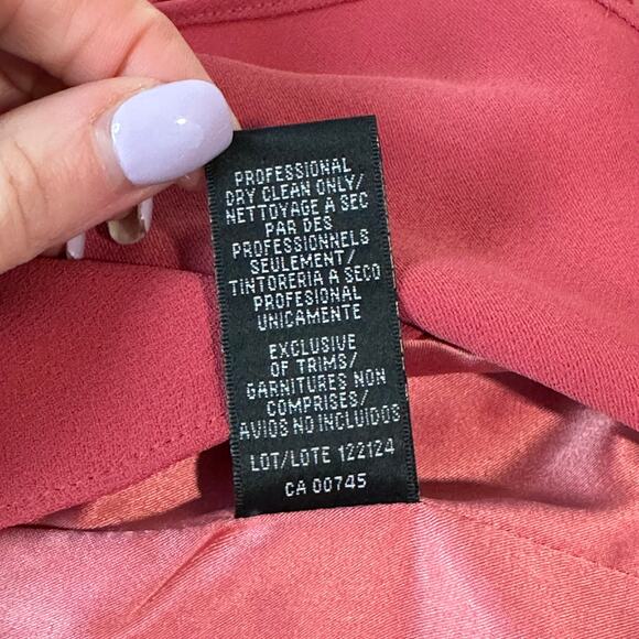 BHLDN Anthropologie Monique Lhuillier Asymmetrical Ruffle Mini Dress V Neck Pink - Picture 14 of 15